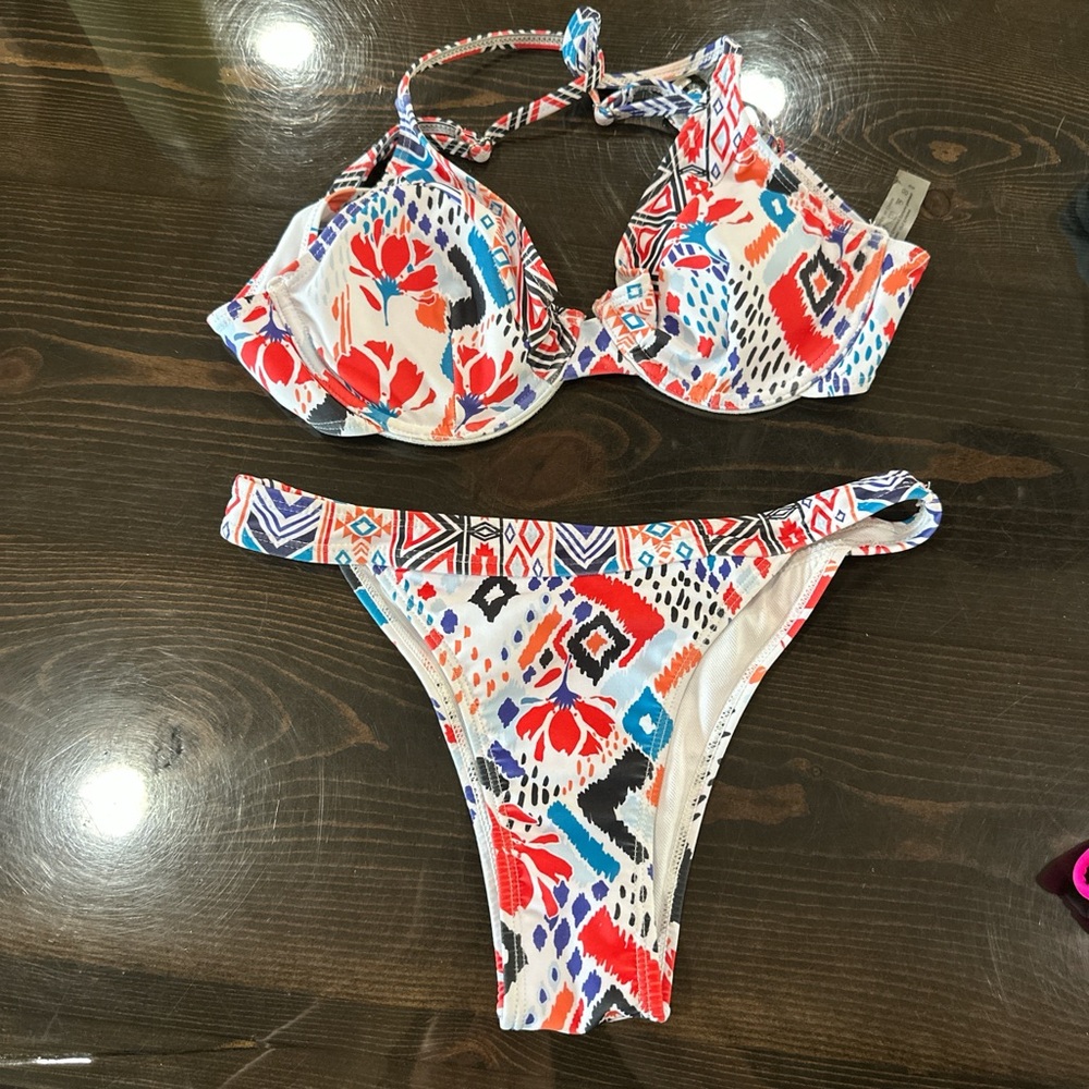 Colorful Patterned Bikini Set